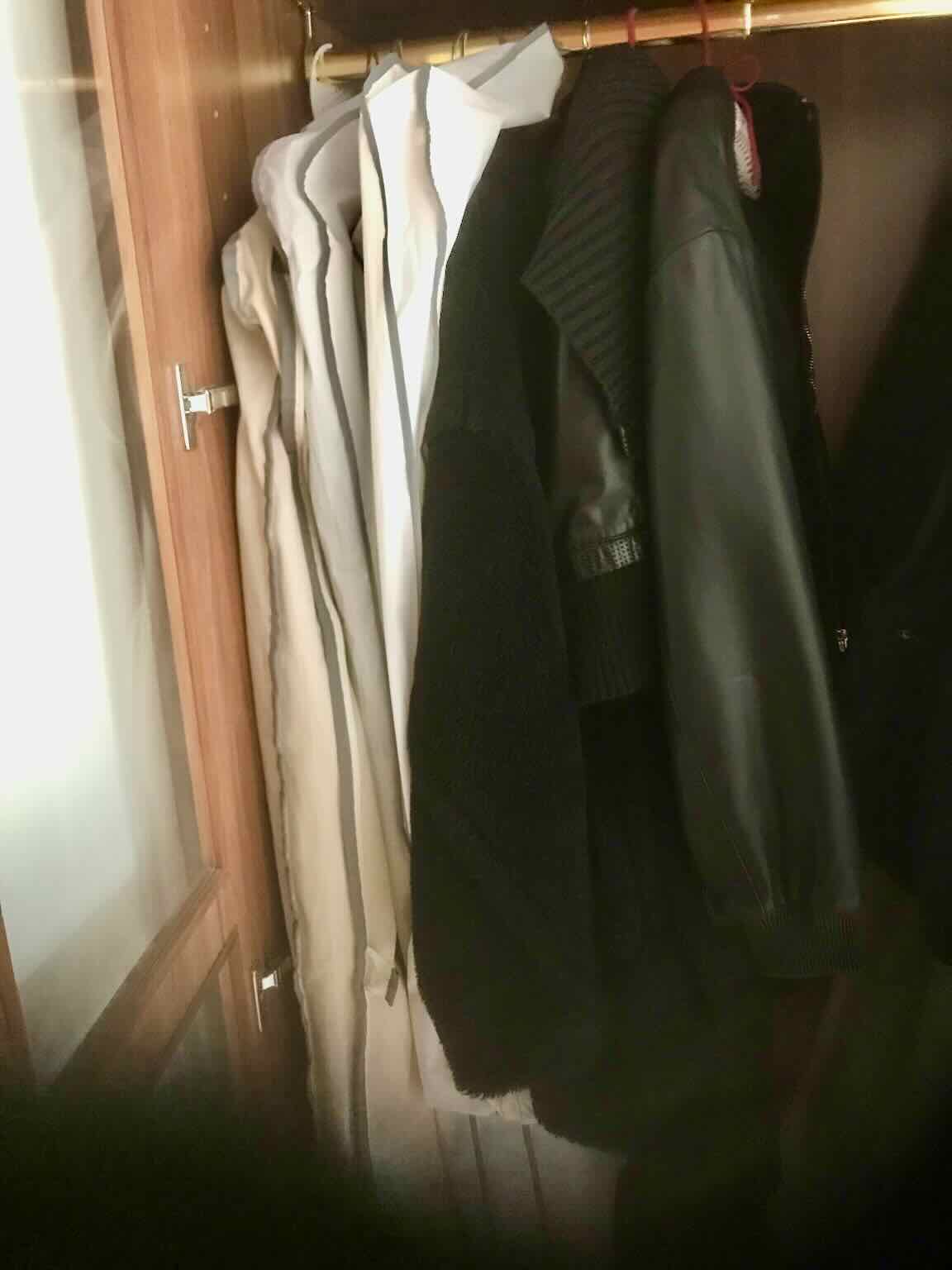 garments in closet