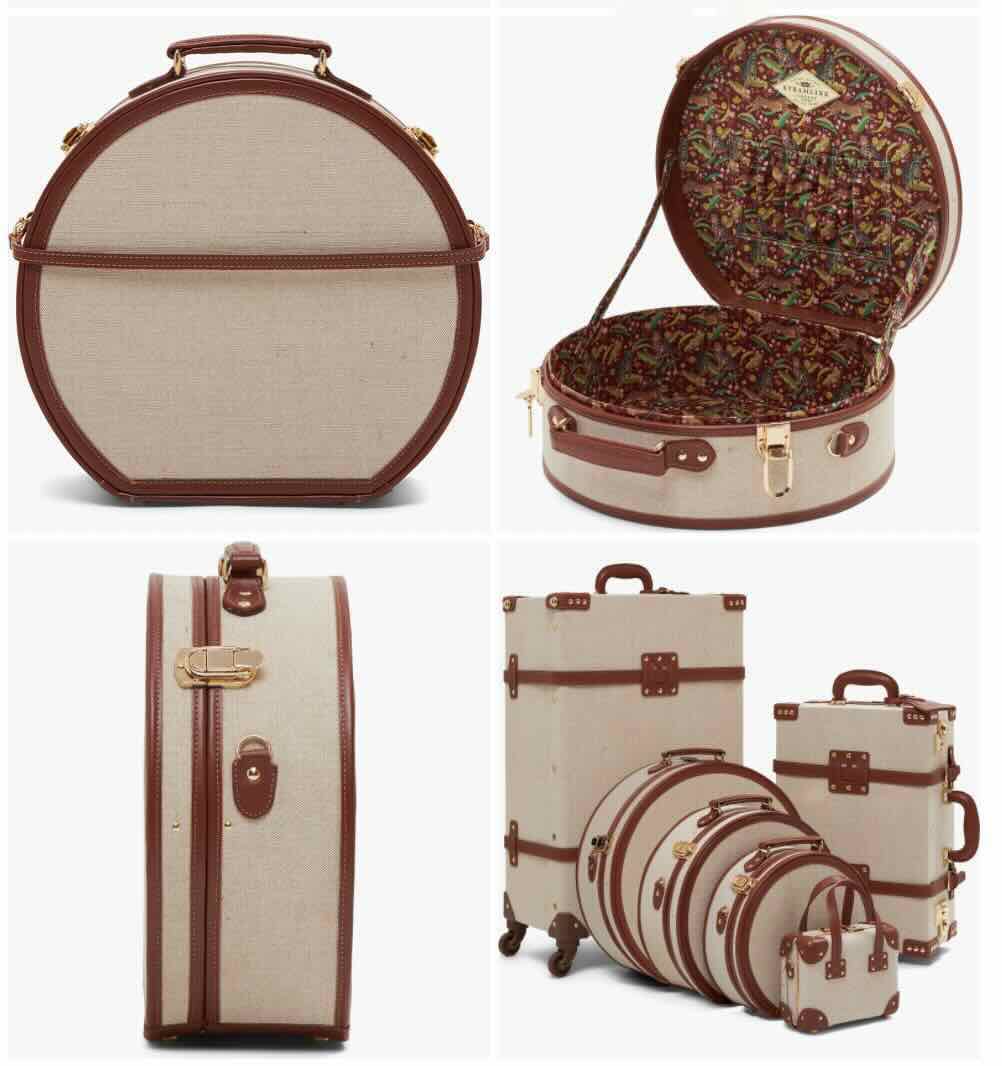 wit luggage with brown trim