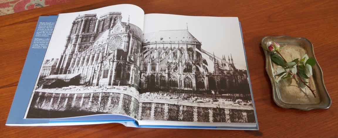 Notre-Dame de Paris: The Eternal Cathedra interior double page photo showing cathedral's south side during 1857 restoration work