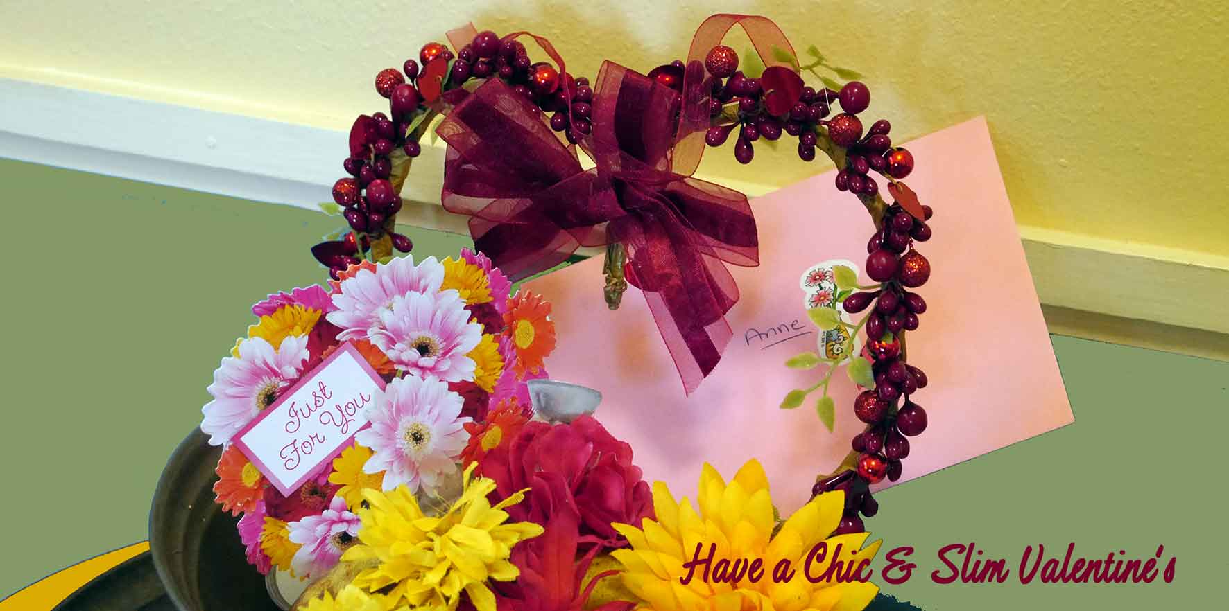 valentine wreath and cards